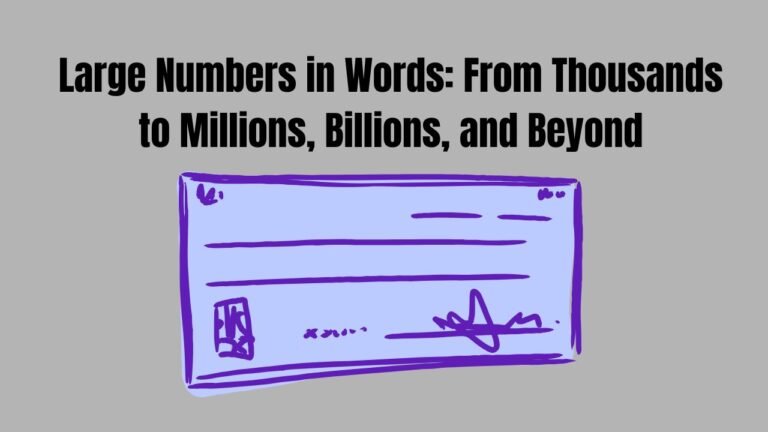 Large Numbers in Words: From Thousands to Millions, Billions, and Beyond
